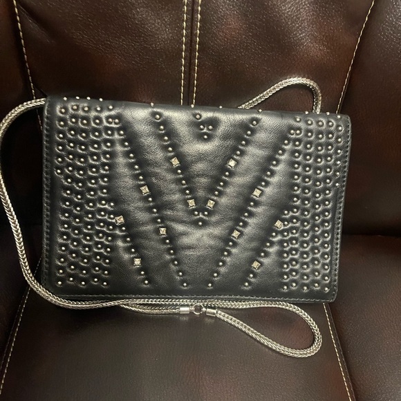 MCM Black Crossbody Bag with Silver Accents